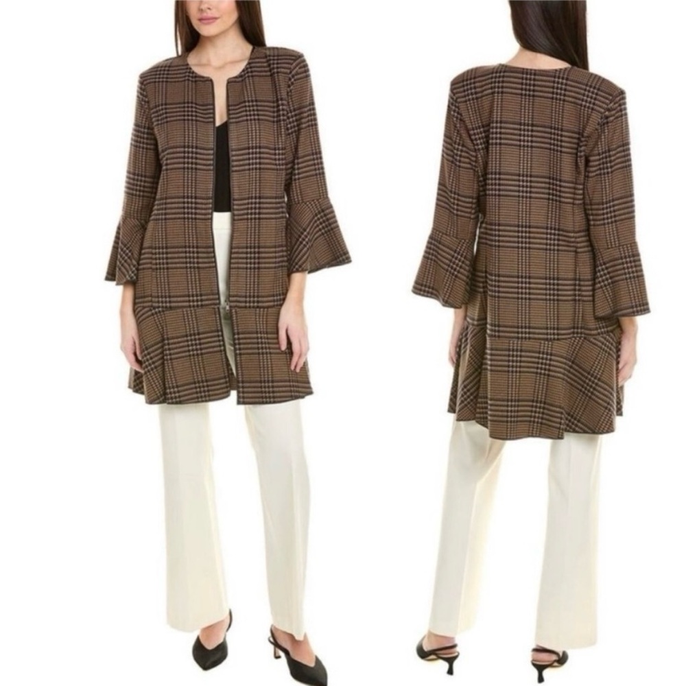 CAbi Flounce Tartan jacket Small NWT